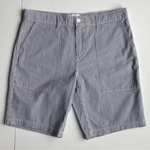 Five Four Shorts Size 33 Dress Chino Seersucker Blue White Striped Mens NWOT New